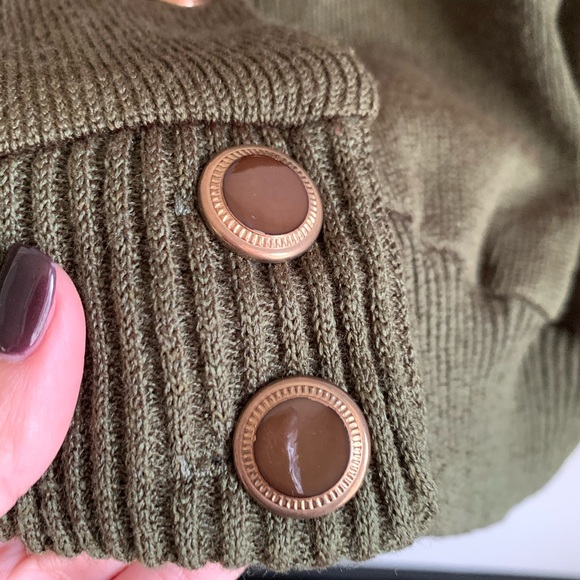 Vintage 80’s Wide Collar Button Cardigan Prairie L - Picture 5 of 8